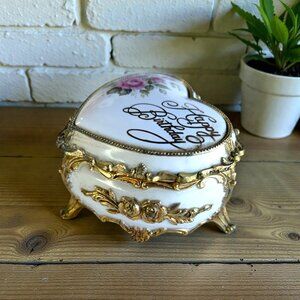 Happy Birthday Music Box San Francisco Music Box Co Floral Made In Japan Vintage